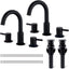 Grifo baño negro 3 agujeros 2 manijas set 2 acero inox