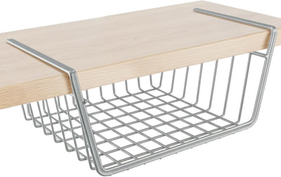 Cesta plateada DecorRack para debajo del estante, organizador de cocina y armario