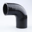 Acoplador codo 90 grados manguera silicona 3.5" negro