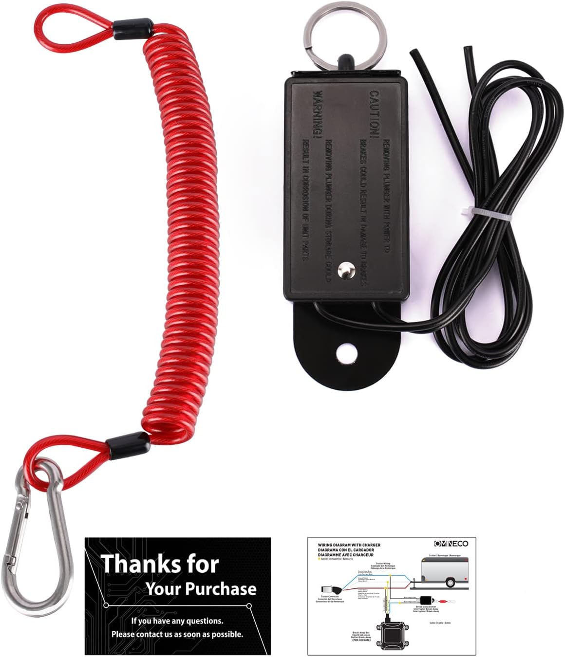 Interruptor ruptura cable espiral 8ft para remolque RV