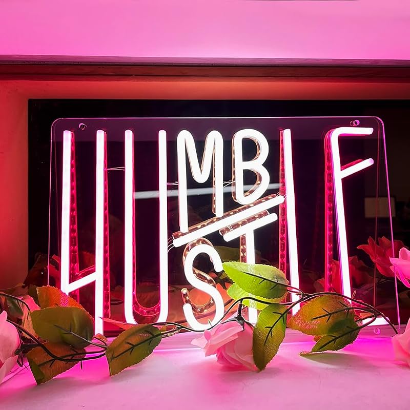 Letrero neón Hustle para gimnasio, oficina y dormitorio