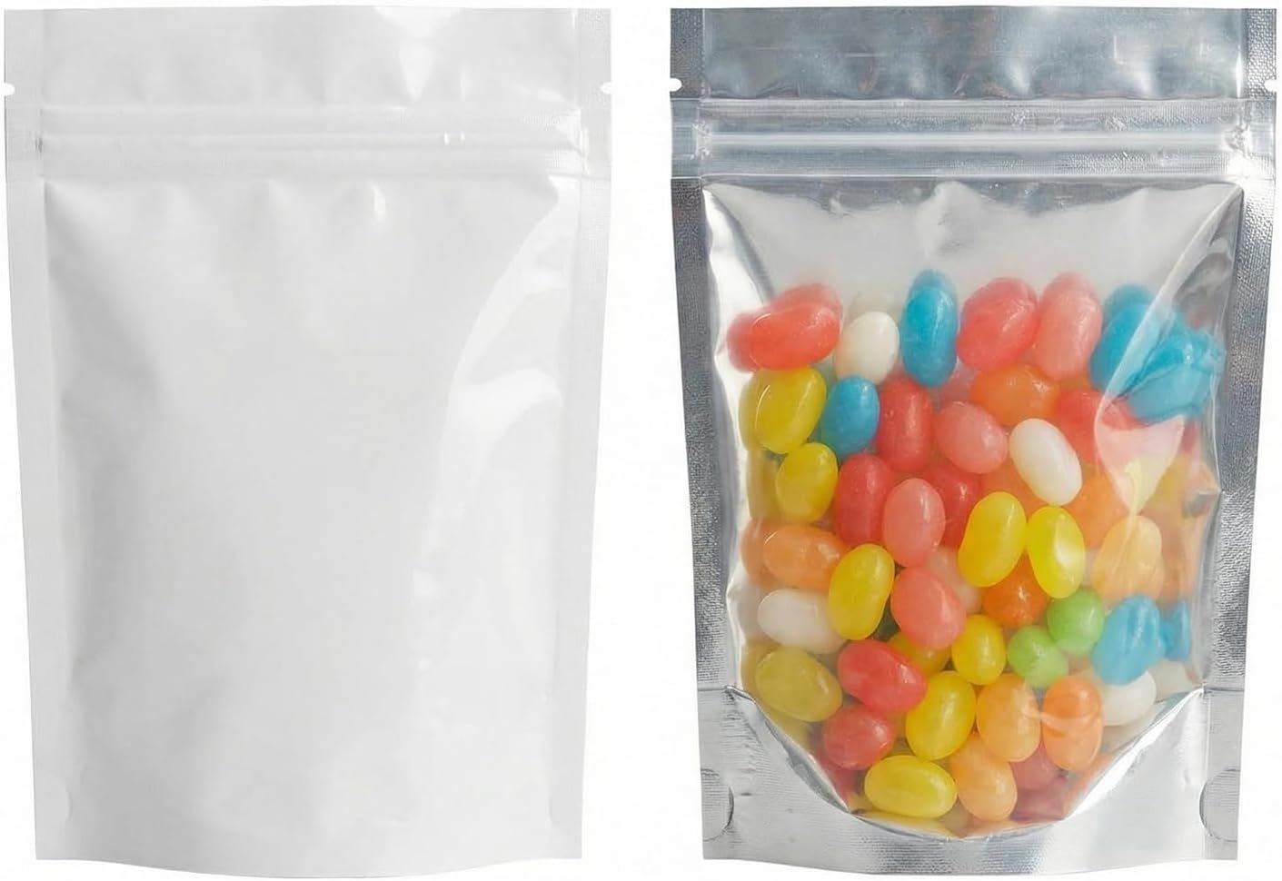 100 Bolsas Mylar Autosellante 4x5pulg Almacenamiento Alimentos Café