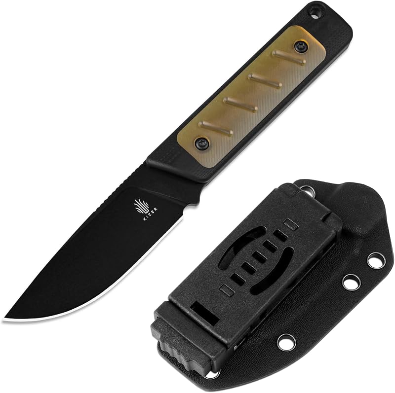 Cuchillo EDC hoja fija D2 2.93pulg mango G10 con funda
