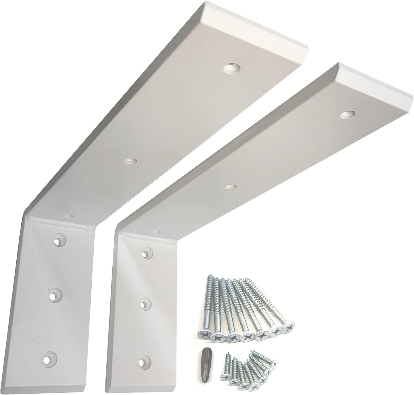 Soportes L hierro blanco 12x6pulg pack 2 soporta 300lb