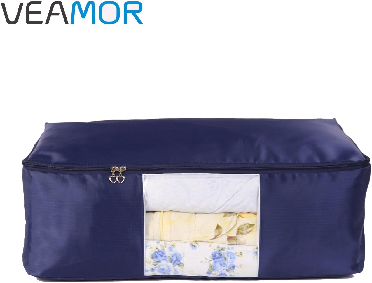 2 Pzas Bolsas Almacenamiento Edredón Transpirables XXL Azul