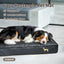 Cama ortopédica perros funda sintética lavable negro 35.4x27.5x4pulg