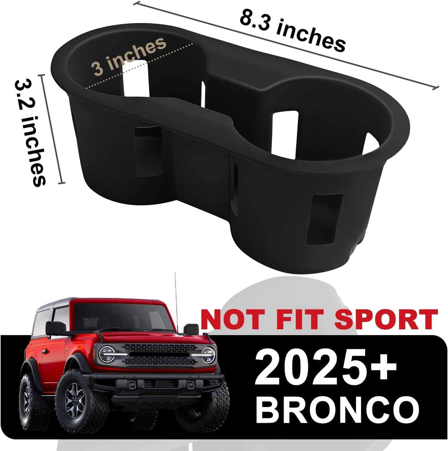 Insertos portavasos comp Ford Bronco 21-25 goma silicona