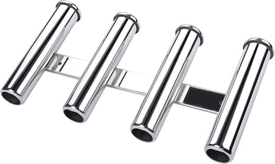 Soporte pared caña pescar acero inox 4 tubos vertical lancha yate