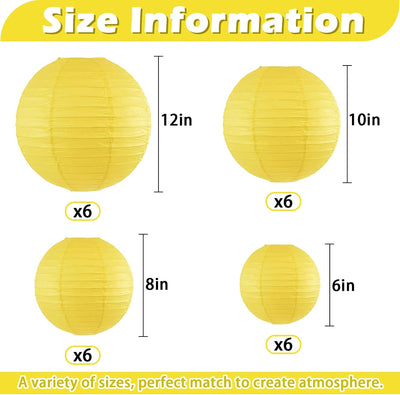 24 Decoraciones Papel Amarillo Redondas Hogar Boda