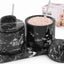 Bodega sal mármol negro 4pulg con tapa set 2