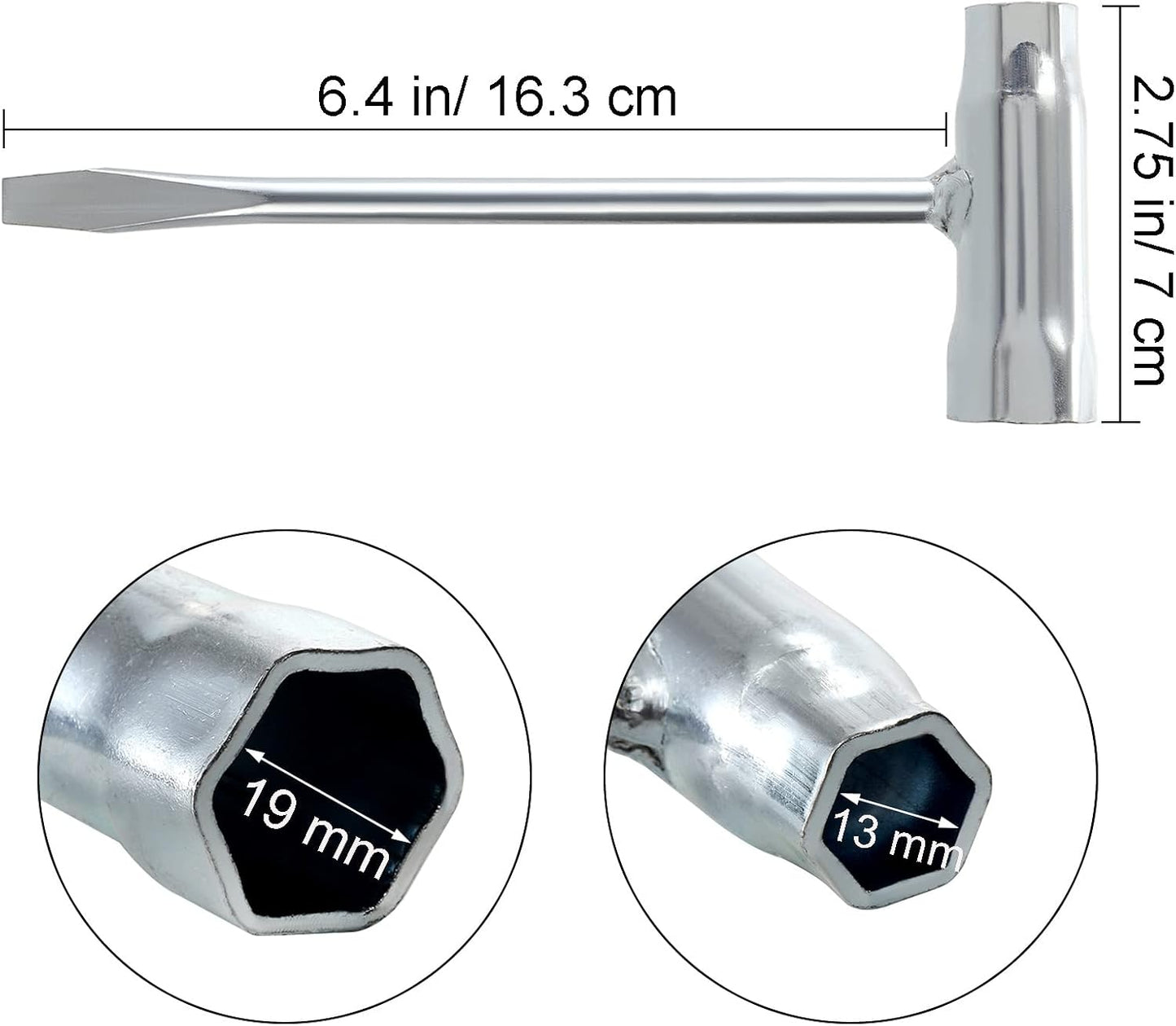9 Espátulas Llave T 0.512x0.748" Destornillador