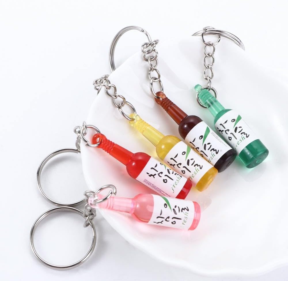 Llavero soju miniatura 6 pzas acrílico varios colores