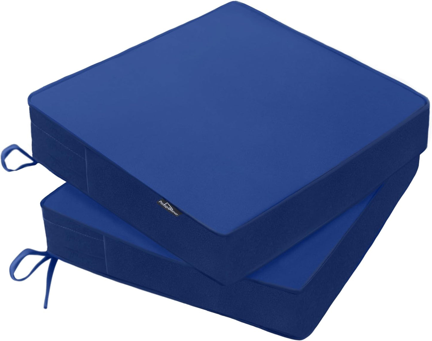 Set 2 cojines silla exterior 20x20x3pulg impermeables azul