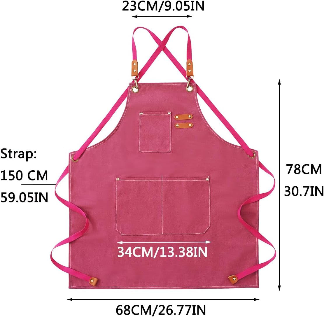 Delantal lino 2 Pzas para estilista impermeable con bolsillos