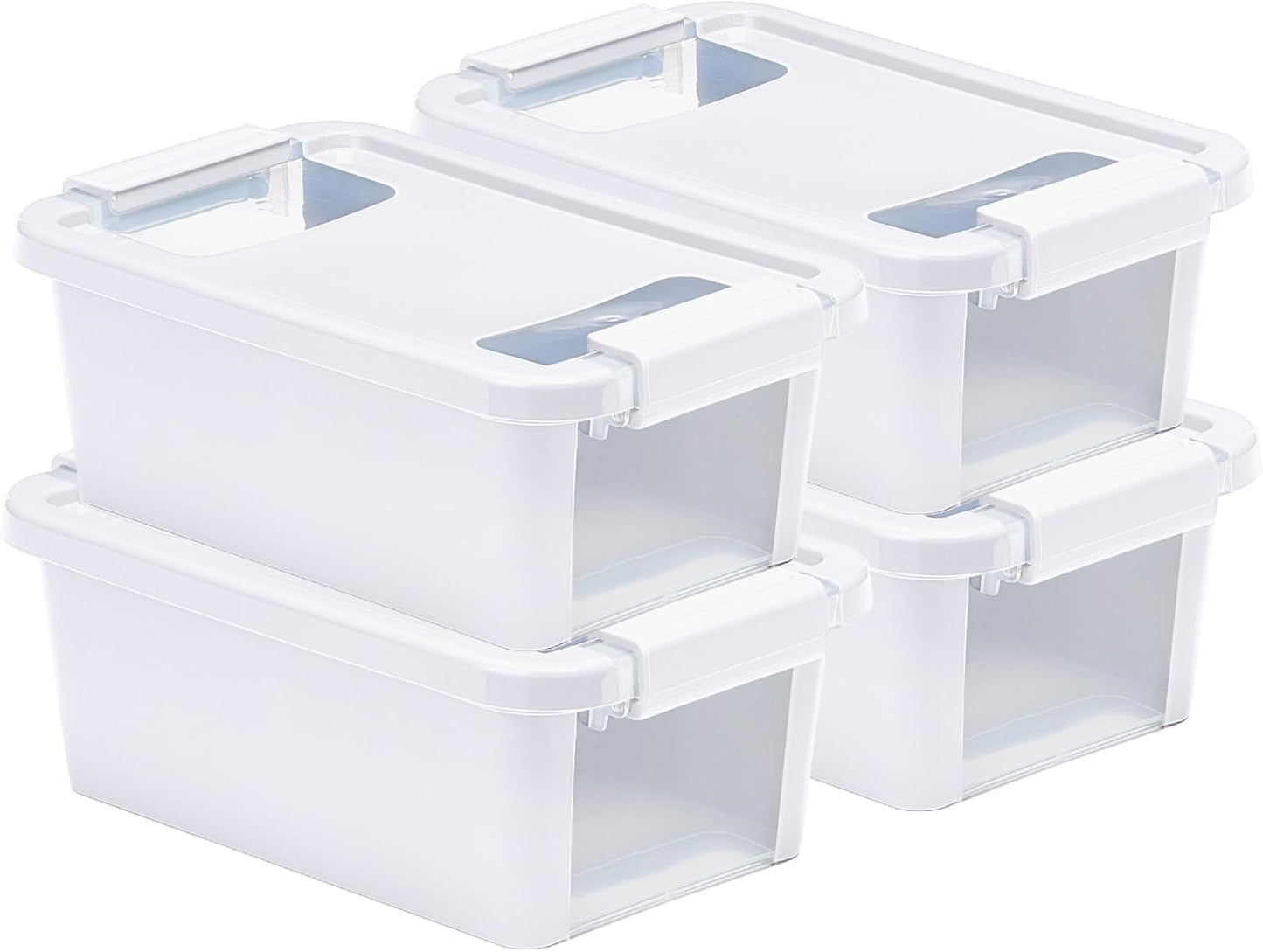 Set 4 cajas plástico org. color blanco