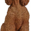 Estatua caniche marrón y blanco 15.5x9x19pulg