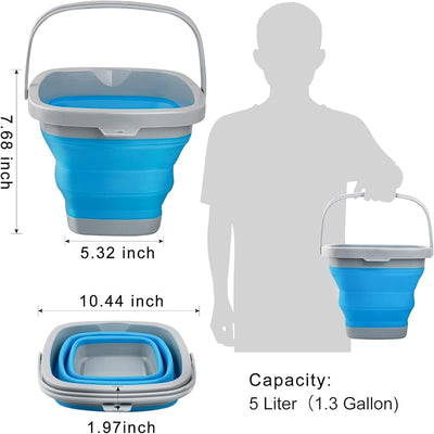 Cubo silicona plegable para limpieza hogar