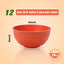 Set 12 Cuencos Paja Trigo 26oz Reutilizables Microondas