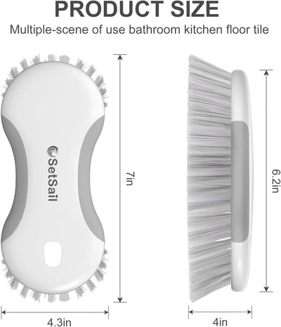 2 Pzas Cepillo Multiusos Rígido Antiderrap Baño Cocina Gris