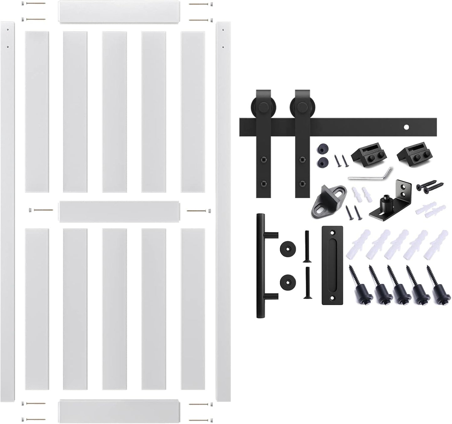 Puerta corredera granero 36x84pulg con kit herrajes 6.6ft