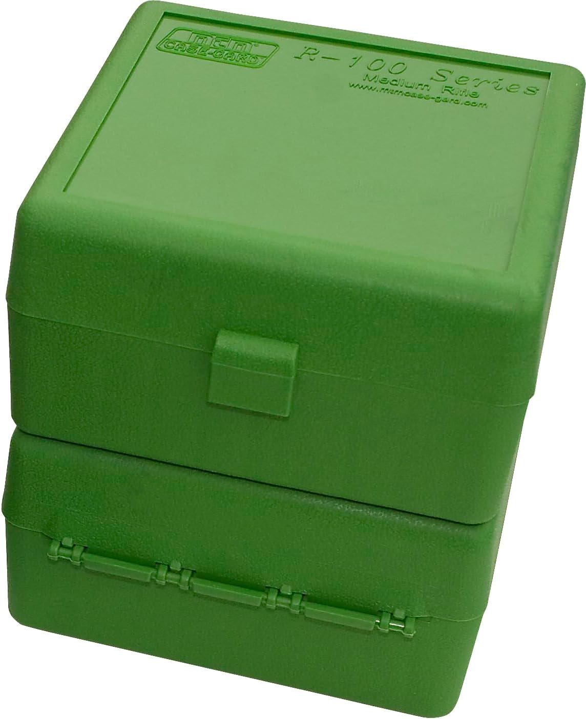 Caja mediana municiones rifle 100 cartuchos verde 3.05pulg