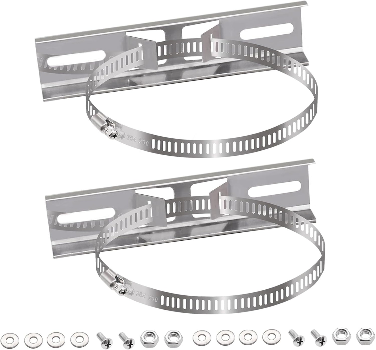 Kit poste acero inox soporte 9.8x1.9pulg abrazadera ajustable