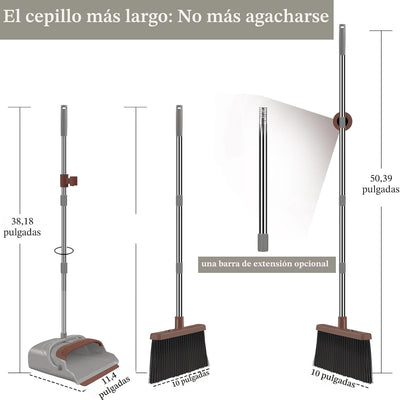 Set escoba y recogedor autolimpiante mascotas