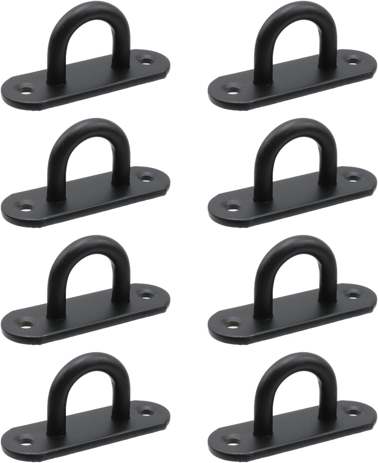 8 Pzas Ganchos Techo Acero Inox Placa Ojo Negro Resistente