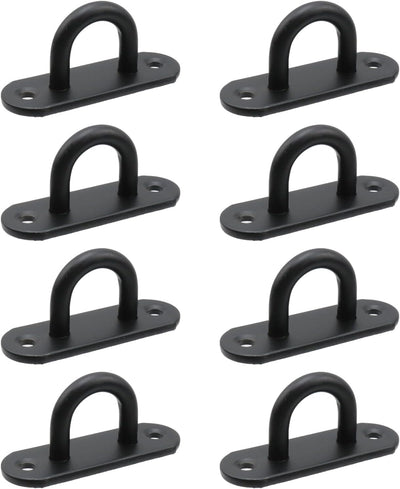 8 Pzas Ganchos Techo Acero Inox Placa Ojo Negro Resistente