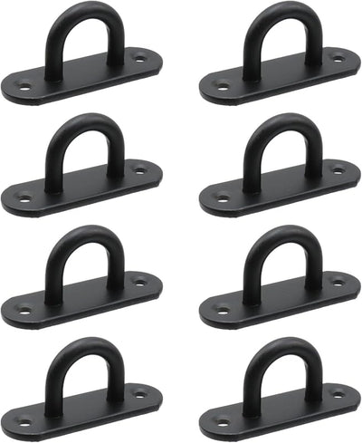 8 Pzas Ganchos Techo Acero Inox Placa Ojo Negro Resistente