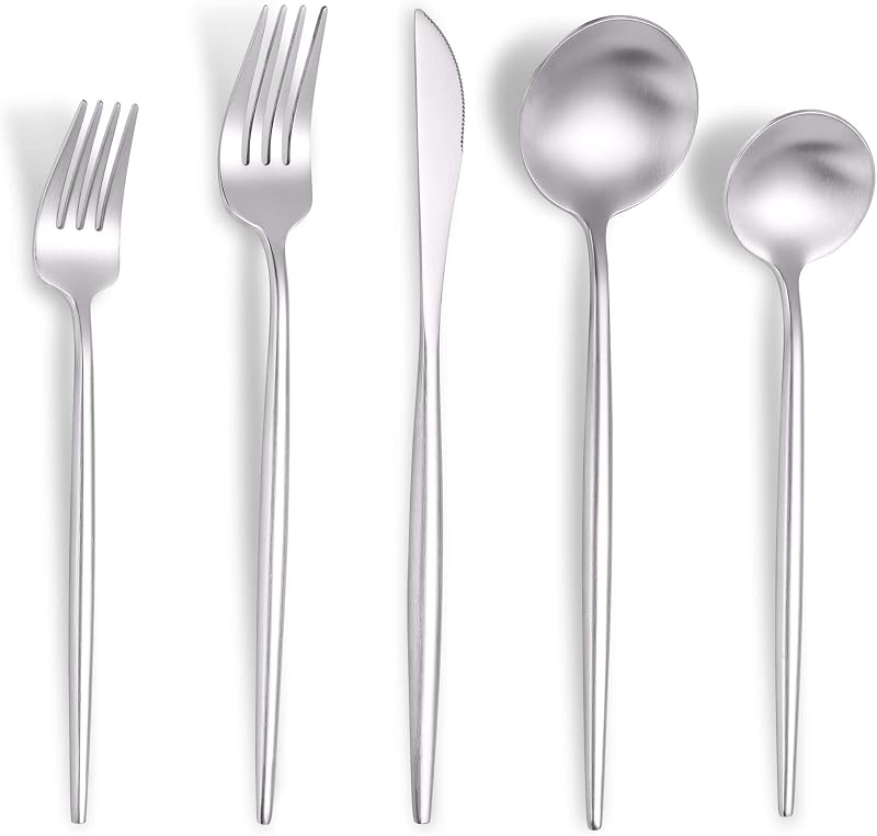 Set 40 Pzas Cubiertos Acero Inox Cepillado Mate