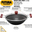 Sartén profunda 3L Kadai anodizado con tapa vidrio negro