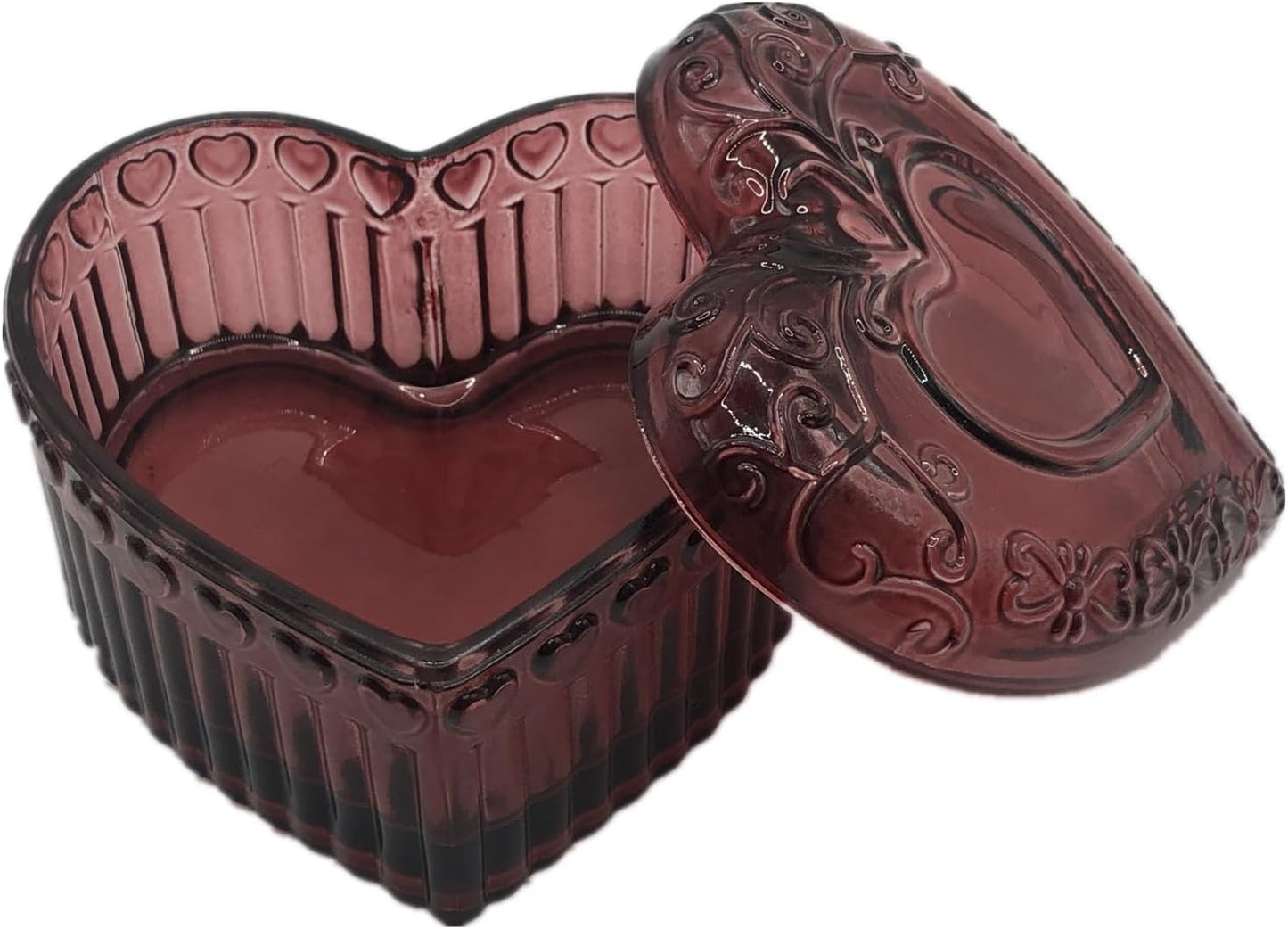 Caja joyería vidrio forma corazón organiz. regalo mujer