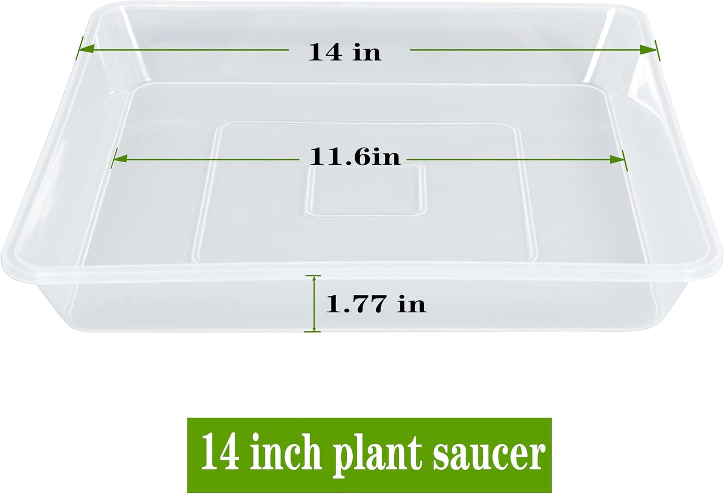 Platillo cuadrado plástico 14" set 2 para macetas
