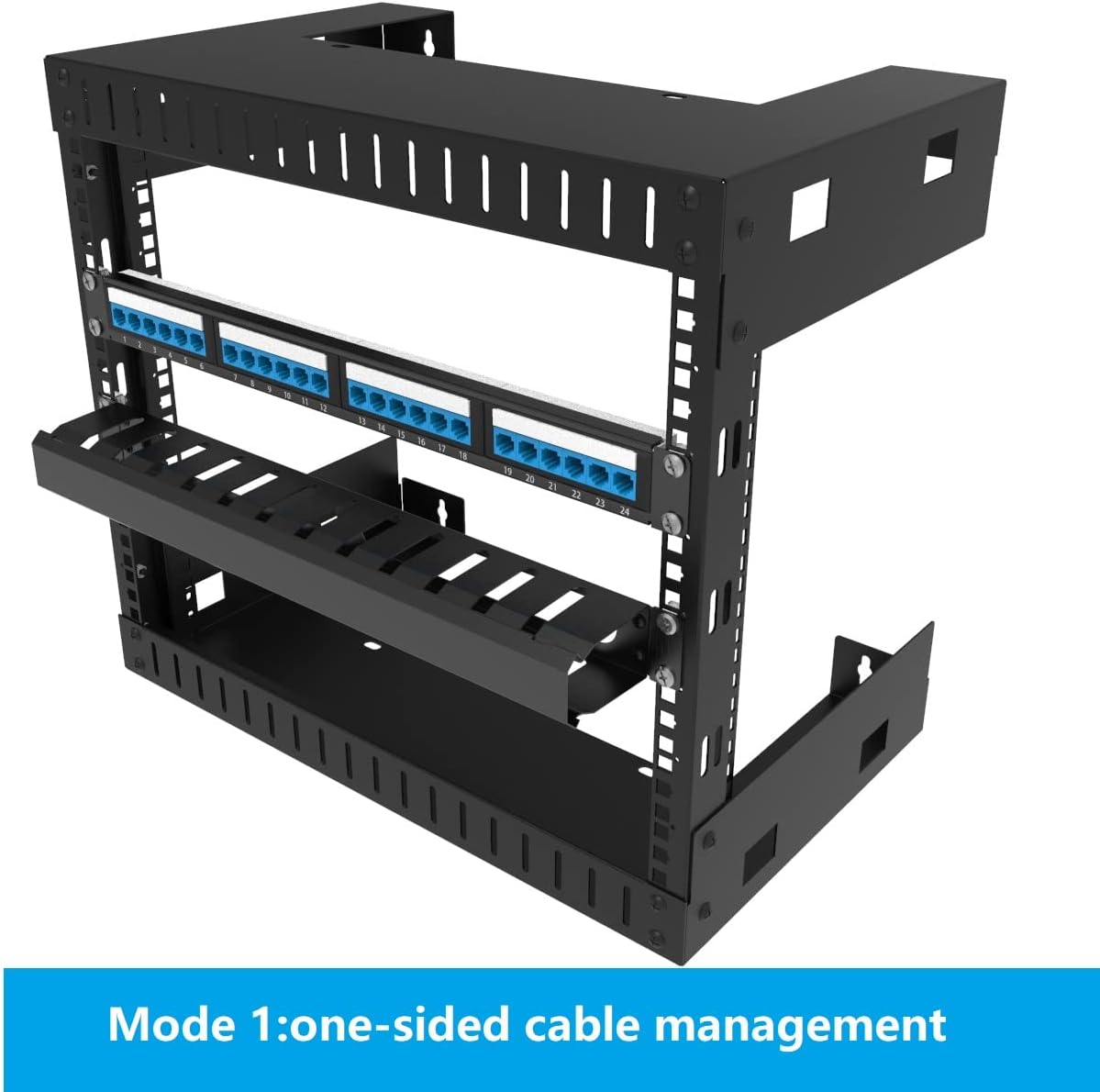 Sistema gestión cables rack 1U 19pulg 12 ranuras negro