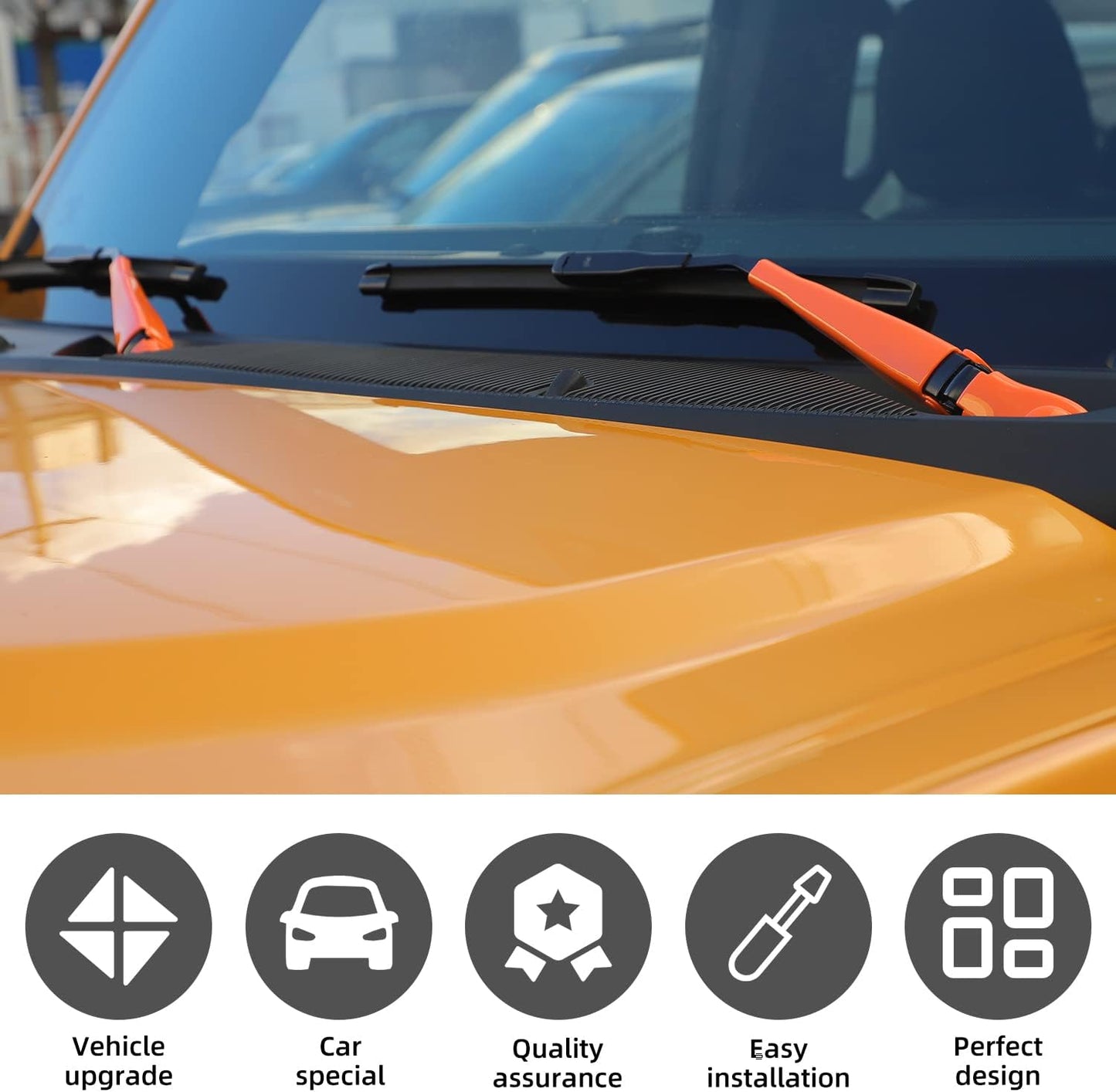 Cubierta decorativa limpiaparabrisas Ford Bronco 21-26 naranja