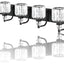 Lámpara tocador cristal negro 5 luces baño moderna