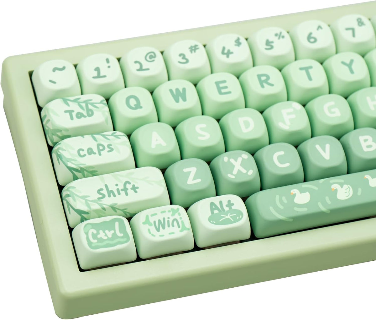 Juego teclas PBT MOA 133 teclas sublimación Cherry Gateron verde