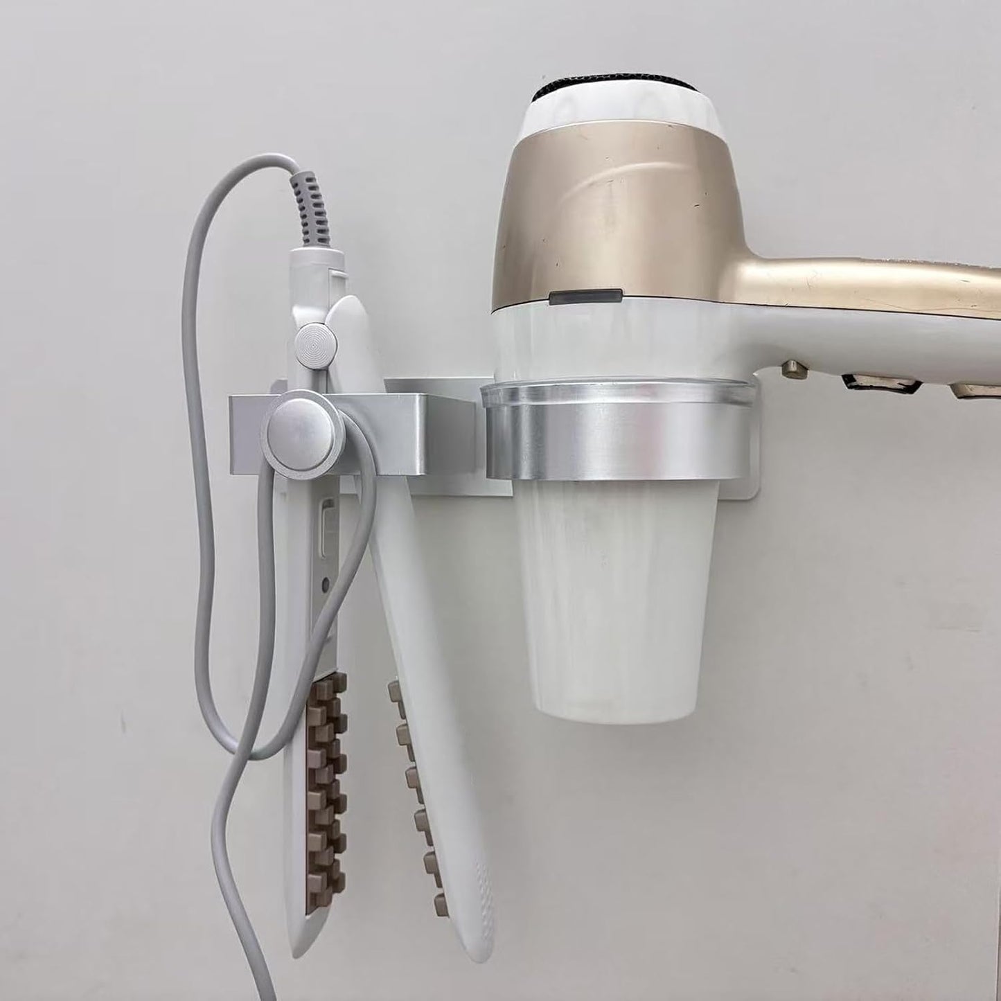 Soporte secador pelo acero inox pared para plancha y rizador