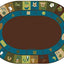 Alfombra aula ovalada 6x9ft colores naturales marrón