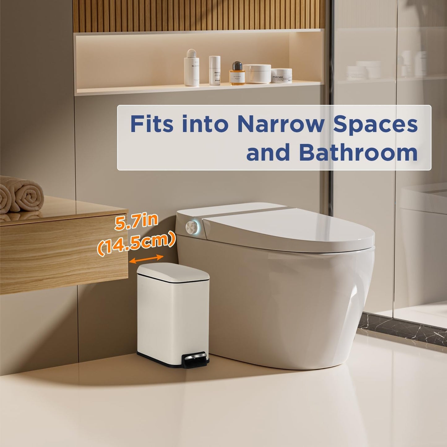 Basurero baño acero inox 1.3gal con pedal