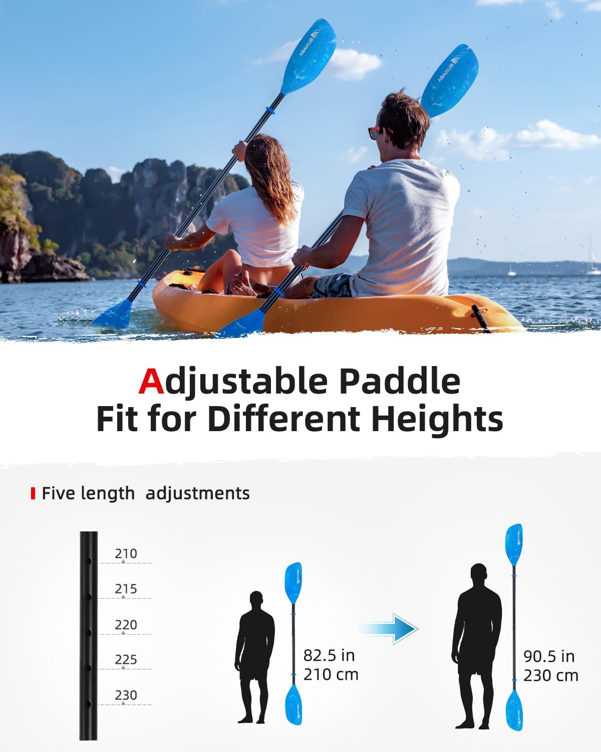 Remo Kayak Ajustable 82.7-98.4pulg Negro