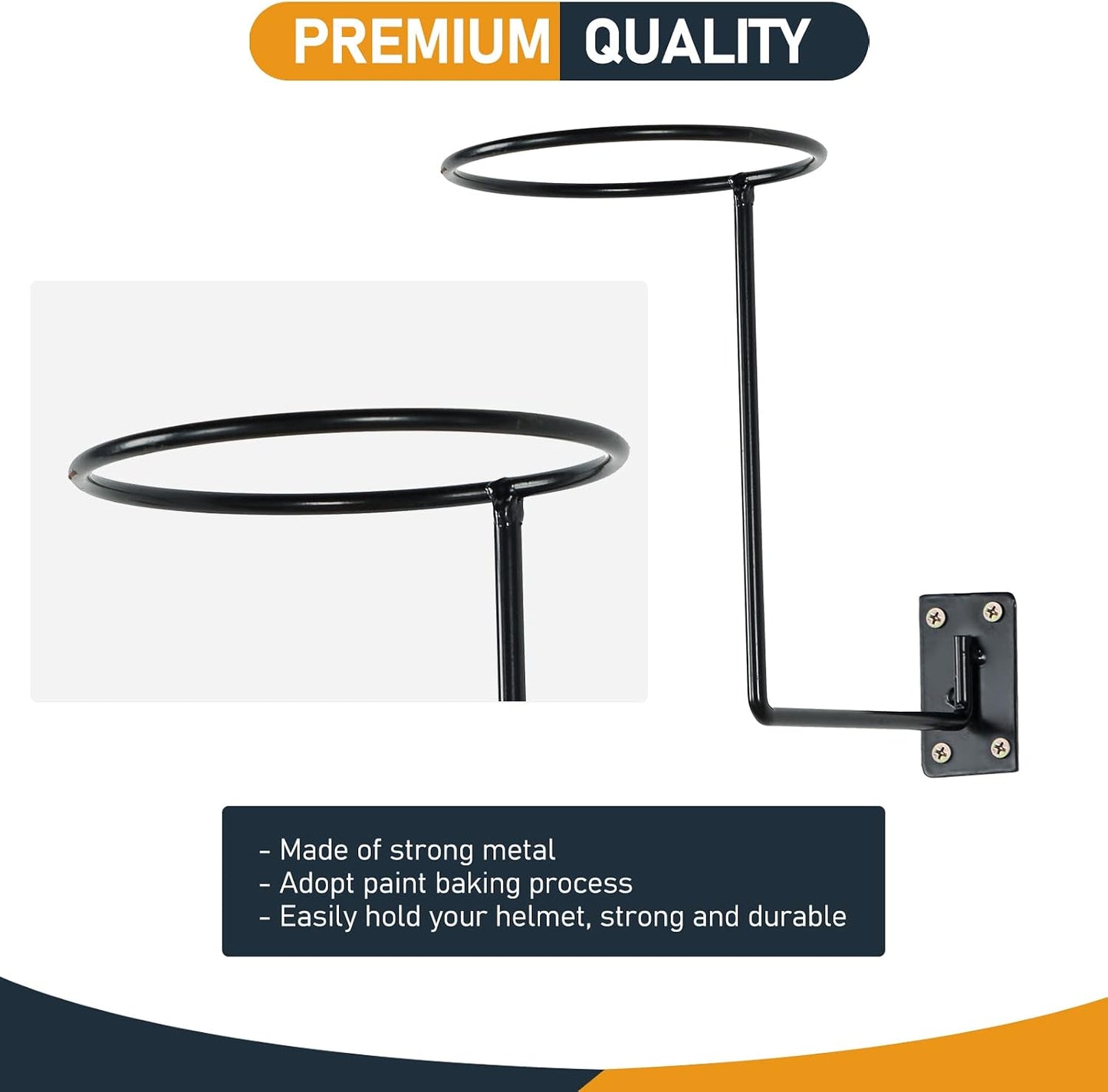Soporte casco metal para pared set 4