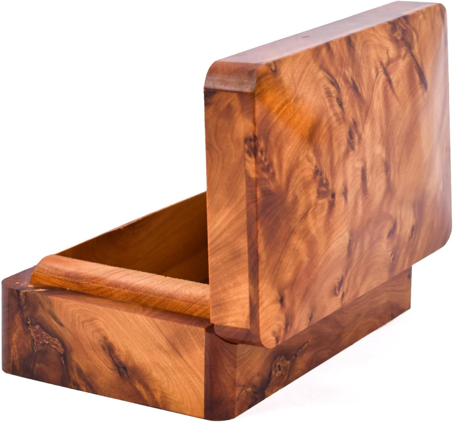 Caja mediana madera tallada manual multiusos decoración