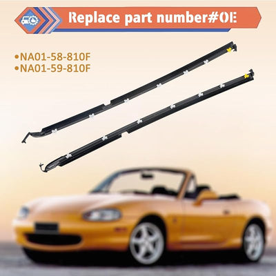 2 Pzas Cinta Sellado Puerta Coche Mazda Miata 90-05 Negro