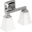 Accesorio baño doble montaje cromado 2 luces vidrio