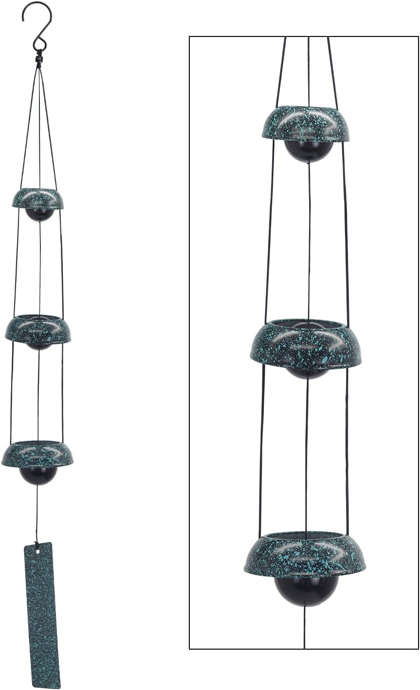 Campanas viento Feng Shui Atrovirens oscuro 3 pzas