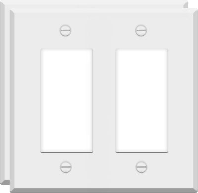 2 Cubiertas interruptor metal blanco placa pared GFCI