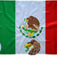Bandera México 2x3ft bordada poliéster 210d ojales latón