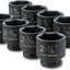 Set llaves impacto 3/4" 8 enchufes SAE acero Cr-Mo